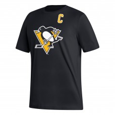 Футболка с номером Sidney Crosby Pittsburgh Penguins adidas Fresh - Black