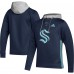 Seattle Kraken adidas Deep Sea Blue Skate Lace Primeblue Team Pullover Hoodie