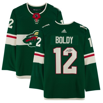 Игровая джерси Autographed Minnesota Wild Matthew Boldy Fanatics Authentic Green adidas Authentic