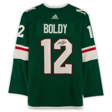 Игровая джерси Autographed Minnesota Wild Matthew Boldy Fanatics Authentic Green adidas Authentic