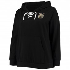 Vegas Golden Knights Womens Plus Size Lace-Up Pullover Hoodie - Black