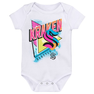 Newborn & Малышам Seattle Kraken White Full Throttle Bodysuit