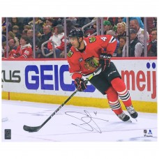 Autographed Chicago Blackhawks Seth Jones Fanatics Authentic 16 x 20 Red Jersey Skating Photograph