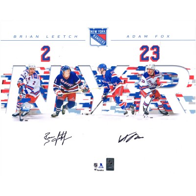Multi-Signed New York Rangers Adam Fox & Brian Leetch Fanatics Authentic 16 x 20 Dual Photograph