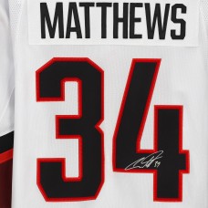 Игровая джерси Autographed Toronto Maple Leafs Auston Matthews Fanatics Authentic White 2022 NHL All-Star Game adidas Authentic