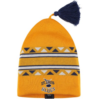 Шапка с кисточкой St. Louis Blues adidas Reverse Retro Knit - Gold