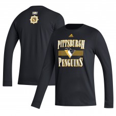 Pittsburgh Penguins adidas Reverse Retro 2.0 Fresh Playmaker Long Sleeve T-Shirt - Black