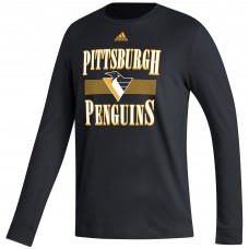 Pittsburgh Penguins adidas Reverse Retro 2.0 Fresh Playmaker Long Sleeve T-Shirt - Black