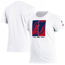 Женская футболка New Jersey Devils adidas White Reverse Retro 2.0 Playmaker