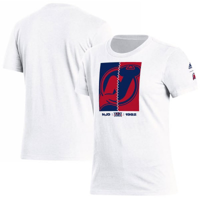 Женская футболка New Jersey Devils adidas White Reverse Retro 2.0 Playmaker