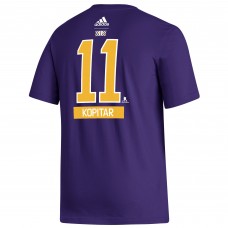 Anze Kopitar Los Angeles Kings adidas Reverse Retro 2.0 Name & Number T-Shirt - Purple