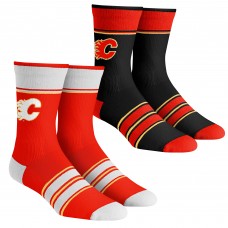 Две пары носков Calgary Flames Rock Em Unisex Multi-Stripe