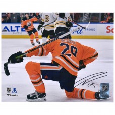 Autographed Edmonton Oilers Leon Draisaitl Fanatics Authentic 8 x 10 Goal Celebration Photograph