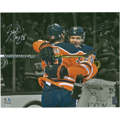 Autographed Edmonton Oilers Zach Hyman & Leon Draisaitl Fanatics Authentic 16 x 20 Photograph