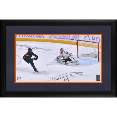 Autographed Edmonton Oilers Leon Draisaitl Fanatics Authentic Framed 10 x 18 Goal vs. Chicago Blackhawks Photograph - Limited Edition of 29