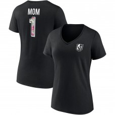 Vegas Golden Knights Womens Team Mothers Day V-Neck T-Shirt - Black