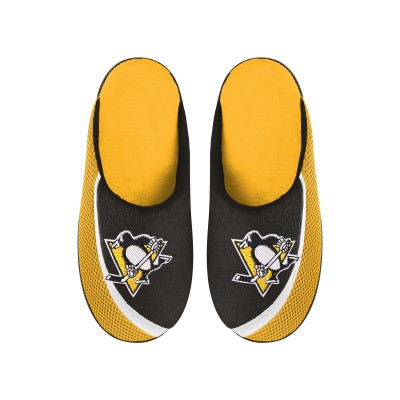 Pittsburgh Penguins FOCO Big Logo Color Edge Slippers