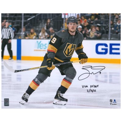 Autographed Vegas Golden Knights Jack Eichel Fanatics Authentic 16 x 20 Debut Photograph with VGK DEBUT 2/16/22 Inscription