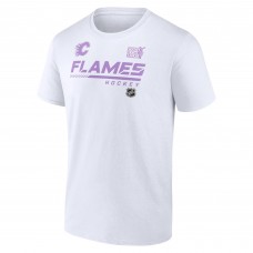 Calgary Flames NHL Hockey Fights Cancer T-Shirt - White