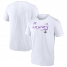 Columbus Blue Jackets NHL Hockey Fights Cancer T-Shirt - White