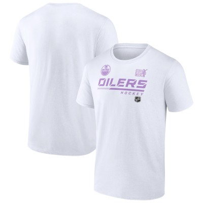 Футболка Edmonton Oilers NHL Hockey Fights Cancer - White