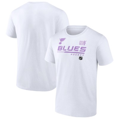Футболка St. Louis Blues NHL Hockey Fights Cancer - White