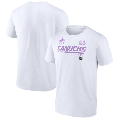 Vancouver Canucks White NHL Hockey Fights Cancer T-Shirt