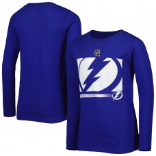 Tampa Bay Lightning Youth Authentic Pro Secondary Logo Long Sleeve T-Shirt - Blue