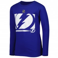Tampa Bay Lightning Youth Authentic Pro Secondary Logo Long Sleeve T-Shirt - Blue