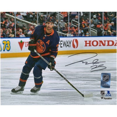 Autographed Edmonton Oilers Darnell Nurse Fanatics Authentic 8 x 10 Navy Alternate Jersey Photograph