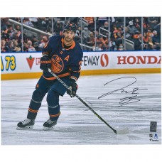 Autographed Edmonton Oilers Darnell Nurse Fanatics Authentic 16 x 20 Navy Alternate Jersey Photograph