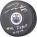 Шайба с автографом Darnell Nurse Edmonton Oilers Fanatics Authentic Autographed with NHL DEBUT 10-14-14 Inscription