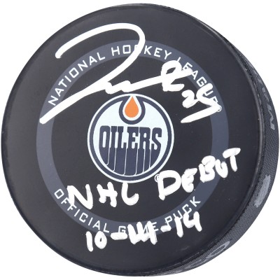 Шайба с автографом Darnell Nurse Edmonton Oilers Fanatics Authentic 2021 Model Official with NHL DEBUT 10-14-14 Inscription