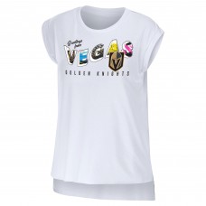 Vegas Golden Knights WEAR by Erin Andrews Womens Greetings From Muscle T-Shirt - White