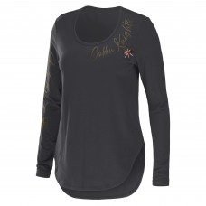 Vegas Golden Knights WEAR by Erin Andrews Womens Plus Size Scoop Neck Long Sleeve T-Shirt - Charcoal