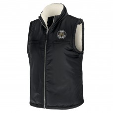 Vegas Golden Knights WEAR by Erin Andrews Womens Reversible Sherpa Full-Zip Vest - Black/Cream