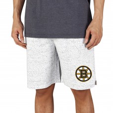 Boston Bruins Concepts Sport Throttle Knit Jam Shorts - White/Charcoal