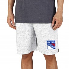 New York Rangers Concepts Sport Throttle Knit Jam Shorts - White/Charcoal