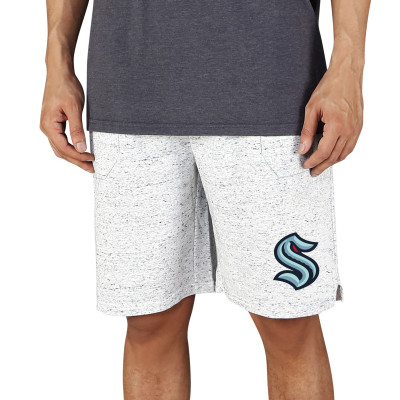 Seattle Kraken Concepts Sport White/Charcoal Throttle Knit Jam Shorts