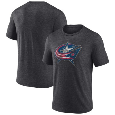 Футболка Columbus Blue Jackets Wraparound Tri-Blend - Charcoal