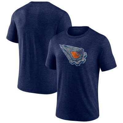 Футболка Edmonton Oilers Navy Wraparound Tri-Blend