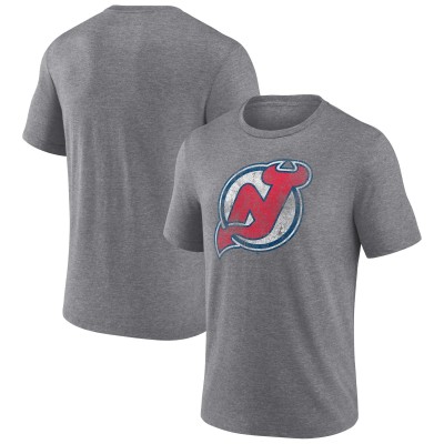 Футболка New Jersey Devils Heather Gray Wraparound Tri-Blend