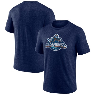 New York Islanders Navy Wraparound Tri-Blend T-Shirt