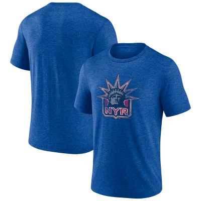 New York Rangers Blue Wraparound Tri-Blend T-Shirt