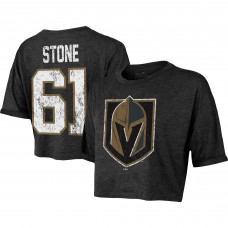 Mark Stone Vegas Golden Knights Majestic Threads Womens Boxy Crop Name & Number Cropped T-Shirt - Black