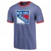 Футболка New York Rangers Majestic Threads Ringer Contrast Tri-Blend - Heathered Blue