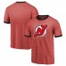 Футболка New Jersey Devils Majestic Threads Ringer Contrast Tri-Blend - Heathered Red