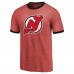Футболка New Jersey Devils Majestic Threads Ringer Contrast Tri-Blend - Heathered Red
