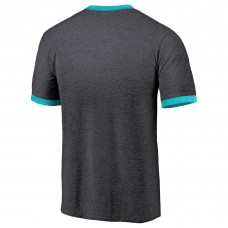 San Jose Sharks Majestic Threads Ringer Contrast Tri-Blend T-Shirt - Heathered Black