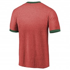 Minnesota Wild Majestic Threads Ringer Contrast Tri-Blend T-Shirt - Heathered Red